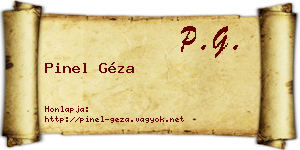 Pinel Géza névjegykártya